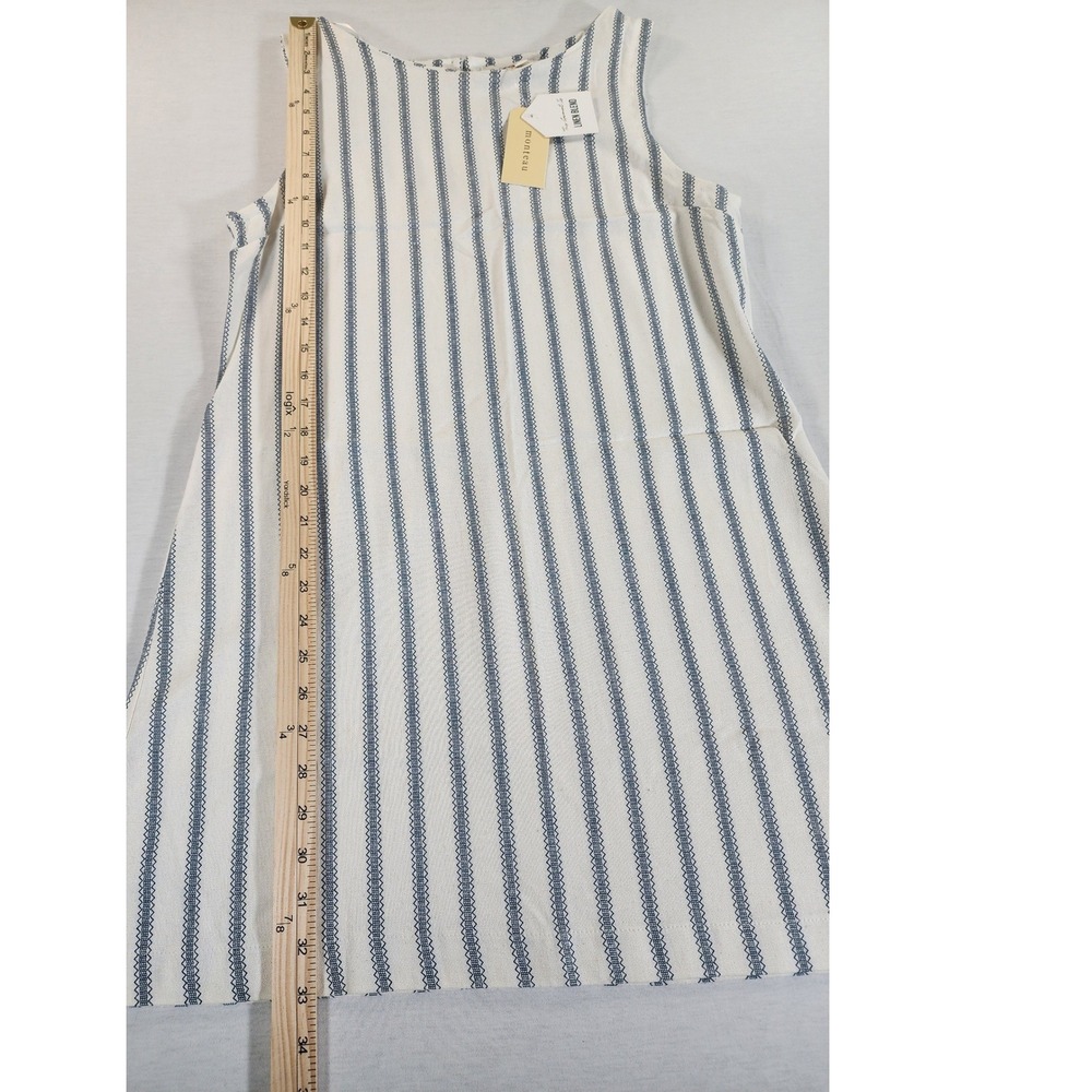 Monteau Los Angeles Shift Dress Womens Large Striped Linen Blend Sleeveless Boho - Picture 2 of 8